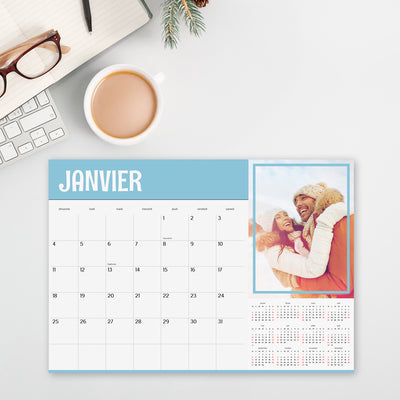 Calendrier de bureau à plat 12x17